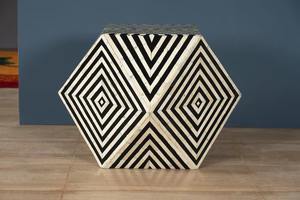 Table basse en incrustation d'os noir et blanc de qualité supérieure, fabriquée à la main par des artisans expérimentés pour les espaces de vie sophistiqués, au prix de gros - Product Image 6