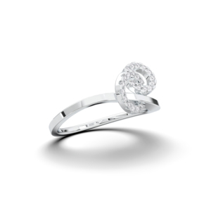 0.15 carats E-F/VVS-VS Moissanite diamant rond infini pavé bague de fiançailles en argent pour elle - Product Image 6