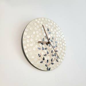Hanging Decorative Natural Rattan <b>Wooden</b> <b>Wall</b> <b>Clock</b> with Mother of Pearl Best Selling <b>Wall</b>-mount <b>Clocks</b> - Product Image 1