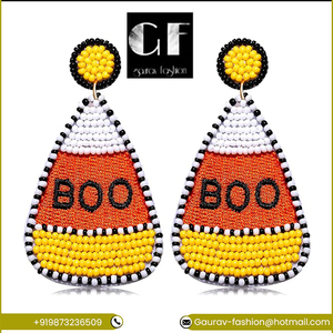 Pendientes de gota de calavera de calabaza chapados en oro Unisex de alta calidad pendientes de tuerca de moda geométricos de Halloween Navidad - Product Image 4