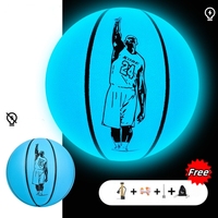 Ballon de basketball LED lumineux personnalisé phosphorescent en caoutchouc, haute luminosité, double éclairage, avec revêtement en PU – Idéal pour les cadeaux