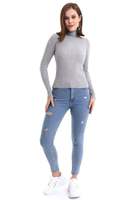 Pull en tricot à col roulé pour femme, manches longues, hiver-automne, style bureau, décontracté, pull en tricot confortable, vente en gros