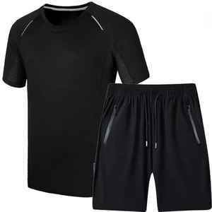 Ensemble de survêtement d'été unisexe 2 pièces personnalisé ensemble de t-shirt court et anti-rétrécissement pour hommes avec logo personnalisé - Product Image 2