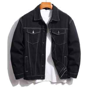 Chaqueta de Mezclilla para Hombre, de Alta Calidad, Transpirable, Estilo Motociclista, con Logotipo Frontal, Estilo Corto para Invierno, Venta al Por Mayor - Product Image 2