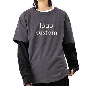 Camiseta de manga larga personalizada con doble capa de diamantes de imitación, camiseta de gran tamaño con bordado desgastado con diamantes de imitación para hombre - Product Image 6