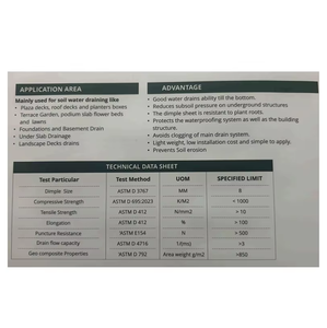 Drainage Sheet with Dimple Structure for Roof <b>Garden</b> and Podium Slab Waterproofing and Landscaping Use - Product Image 2