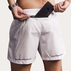 Shorts de sport décontractés pour hommes, en Spandex/Polyester, 2-en-1 avec doublure, cordon de serrage, séchage rapide, pour la gym et l'entraînement, vente en gros - Product Image 5