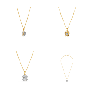 สร้อยคอเพชร1.29cts สำหรับผู้หญิง14K สีเหลืองสีขาวทองดูชัดเจนของขวัญคลาสสิก - Product Image 2