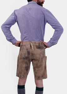 Le plus vendu Lederhosen hommes authentique allemand bavarois et Oktoberfest 2025 Costume pour hommes en cuir véritable marron fumé - Product Image 3