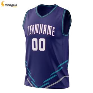 OEM Uniformes de basket-ball imprimés avec logo personnalisé Maillots vierges respirants de sublimation Vêtements de basket-ball de grande taille à vendre - Product Image 2