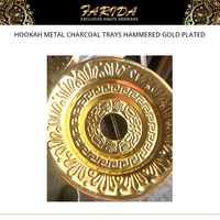 Plateaux à charbon et cendriers de luxe Farida égyptiens de haute qualité, accessoires pour chicha, finition miroir, plaqué or martelé