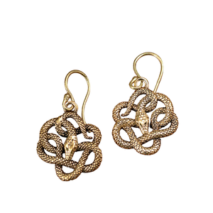 <b>Vintage</b> Style <b>Gold</b>-Plated snake Brass Hoop <b>Earrings</b> Bohemian Fashion Animal Pattern Trendy Diamond Women's Jewelry - Product Image 6