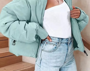 แจ็กเก็ตตัวสั้นของผู้หญิงแจ็กเก็ตแฟชั่นเนื้อหนาสำหรับฤดูหนาวสไตล์ครอปฤดูใบไม้ร่วง - Product Image 2