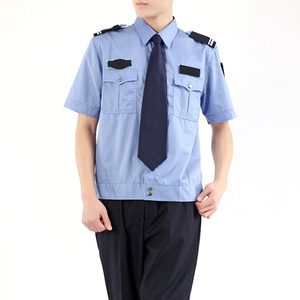 Uniformes de guardia de seguridad de diseño de alta calidad con cuello levantado/2025 MOQ bajo uniforme de seguridad con botones de manga corta para hombres - Product Image 2
