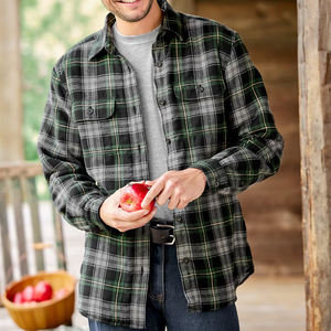 เสื้อเชิ้ตผ้าสักหลาดผ้าฝ้ายแขนยาวสำหรับผู้ชายเสื้อเชิ้ตผ้าสักหลาดแบบลำลองระบายอากาศได้ดีสีพื้นฤดูใบไม้ร่วง - Product Image 6