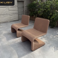Chaise de jardin moderne en rotin tressé pour café, balcon, restaurant extérieur et hôtel