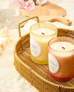 เทียนหอมขี้ผึ้งถั่วเหลืองแฮนด์เมดคุณภาพสูงกลิ่นกุหลาบไม้จันทน์น้ำมันหอมระเหยที่ยาวนานของตกแต่งบ้านสำหรับคริสต์มาส - Product Image 5