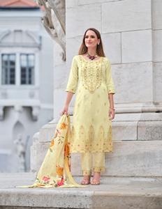 Elegance Dressing Fancy Dress Banarasi Jacquard Spun Silk Kurti Pant & Dupatta With Pure Hand Work World Wide Exporter for Sale - Product Image 6