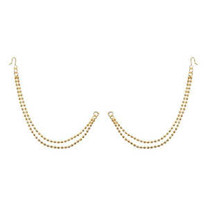 Kriaa ต่างหูโลหะผสมสังกะสีชุบทองแหวนหมั้นแบบ1503301สำหรับงานแต่งงาน - Product Image 1