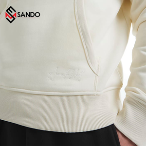 เสื้อฮู้ดสวมหัวโอเวอร์ไซส์ของผู้ชายเสื้อกันหนาวผ้าฝ้ายน้ำหนักเบา3D สำหรับพิมพ์พัฟไหล่ตกออกแบบโลโก้ได้ตามต้องการ - Product Image 3