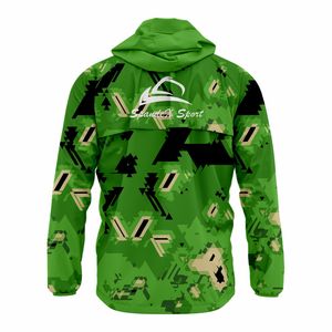 OEM personalizado hombres 2025 chaqueta cortavientos sublimación impermeable al aire libre ligero con patrón de cuadros y cierre de cremallera - Product Image 2