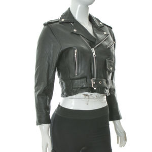 Chaqueta Larga de Mezclilla Negra para Mujer, con Capucha y Bolsillos, Estilo Motociclista Vintage, de Alta Calidad, Ecológica, Resistente al Viento, Estilo Biker Varsity - Product Image 1