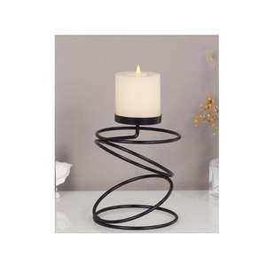 Decorative <b>silver</b> metal <b>candle</b> <b>holder</b> with shimmering finish artisan detailing and refined elegance for weddings - Product Image 3