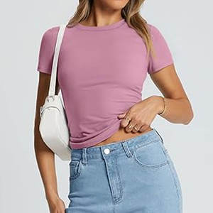 Hauts d'été pour femmes Chemises à manches courtes T-shirts à col rond - Product Image 5