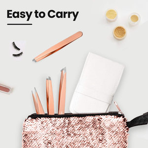 Pinzas para cejas profesionales de acero inoxidable de Venta caliente 2025 con diseño de logotipo personalizado de Punta puntiaguda para depilación - Product Image 6