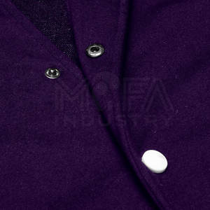 Veste Letterman de style lycée pour hommes avec patchs personnalisés veste à manches en laine et en cuir en gros - Product Image 6