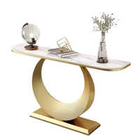 Console de luxe faite à la main, moderne et durable, pour entrée de villa, maison ou hôtel, avec plateau en marbre, qualité supérieure, vente en gros