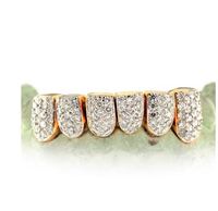 Grillz dentaire Hip Hop en or massif 14 carats personnalisé avec moissanite VVS, bijoux corporels faits à la main, cadeau pour lui et elle, fabriqué en Inde