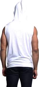 wholesale custom design <b>sleeveless</b> workout gym <b>hoodie</b> for <b>men</b> - Product Image 6