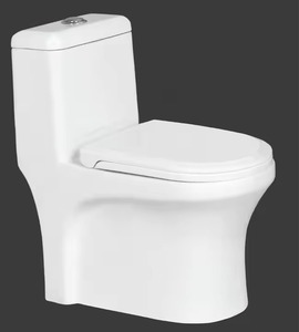 Commode de toilette de salle de bain Siphonic One Piece Allongée Commode Toilette avec housse de siège et raccord Articles sanitaires en céramique Monobloc - Product Image 5