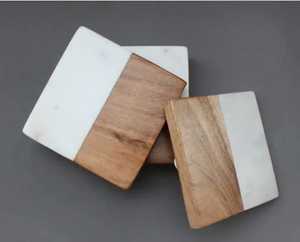 Posavasos de piedra de mármol y madera natural con estilo con grabado láser para el hogar, cocina, restaurante, vajilla, decoraciones - Product Image 6