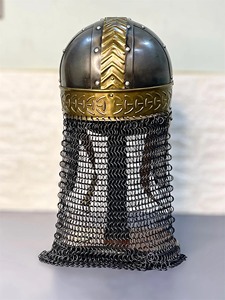 Disfraz de casco vikingo Medieval Diy con cadena de metal y cuchillos medievales tempranos, soporte OEM personalizable - Product Image 6