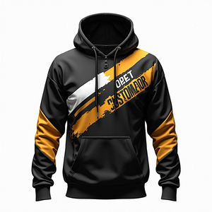 เสื้อฮู้ดดี้โอเวอร์ไซส์ ทนทาน สตรีทแวร์แบบสั่งทำพิเศษสำหรับผู้ชาย พิมพ์ลายแบบซับลิเมชั่น ผ้าโพลีเอสเตอร์ 100% ผสมผ้าฝ้ายพื้นฐาน สไตล์คนเมือง - Product Image 1