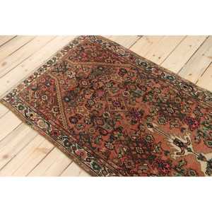 3.1x9.4 ft Rug, Vintage Turkish Rug, <b>Brown</b> <b>Wool</b> Rug - Product Image 4