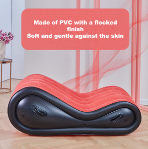 Divano Gonfiabile Elettrico per Coppie Kamasutra - Riempimento Rapido 120s, Rosso Floccato <span class=keywords><strong>a</strong></span> Forma di S, 300kg, <span class=keywords><strong>4</strong></span> Cinghie, 2 Opzioni di Pompa - Product Image 4