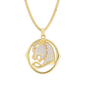 Collar con Colgante de Guepardo Estilo Hip Hop Punk, con Diamantes, Plata de Ley 925, Chapado en Oro, Certificado por Terceros - Product Image 2