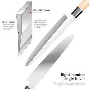 Juego de Cuchillos de Cocina Estilo Japonés para Rebanar Sushi, Carne, Santoku y Sashimi - Product Image 4