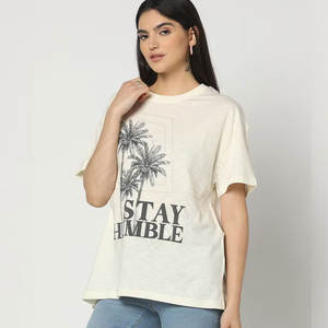 T-shirt à manches courtes pour femmes de haute qualité Logo personnalisable Style classique écologique pour l'été - Product Image 1