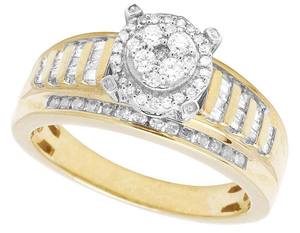 Bague de mariage en diamant rond et baguette Moissanite en argent 925 bijoux de mode pour femmes - Product Image 3