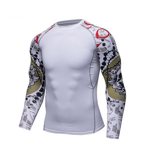 Camiseta de compresión deportiva profesional de manga larga para hombre, material tejido de poliéster y algodón para entrenamiento al por mayor - Product Image 5