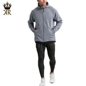 เสื้อฮู้ดซิปผู้ชาย สกรีนโลโก้ได้ คุณภาพสูง ผ้าฟลีซคอตตอน 100% เสื้อครอปฮู้ดเปล่าสำหรับผู้ชาย - Product Image 1