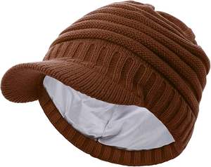 Gorro de punto grueso, tejido grueso, textura suave y acogedora, perfecto para la moda informal diaria - Product Image 1