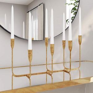 Antique <b>Brass</b> <b>Candlestick</b> Holder Outdoor and Indoor Home Decoration Metal Aluminium Pillar for Weddings - Product Image 5
