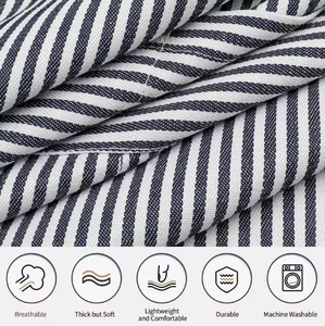 Delantal ajustable de uniforme de chef a rayas blancas con 2 bolsillos logotipo personalizado ropa de cocina para hombres mujeres uso en restaurante - Product Image 2