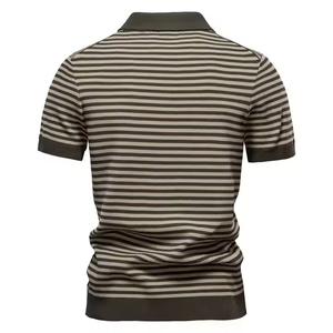 Camisetas de polo de verano transpirables para hombre personalizadas, prendas de punto de verano transpirables hechas de mezcla de algodón, canva sólido texturizado con dinero antiguo - Product Image 3