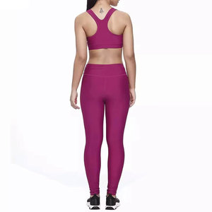 Traje de Yoga sin mangas con cuello cuadrado para mujer, conjuntos de tela elástica para mujer, conjunto de 2 piezas, transpirable, de Color sólido, de secado rápido - Product Image 2